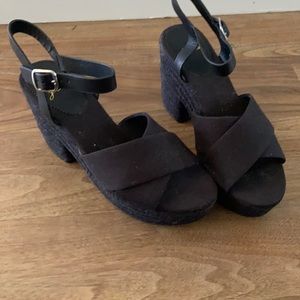 J. Crew Espadrille Platform Raffia Heels Size 7.5 - new in the box